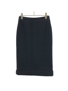 Chanel Wool Tight Skirt Black 34